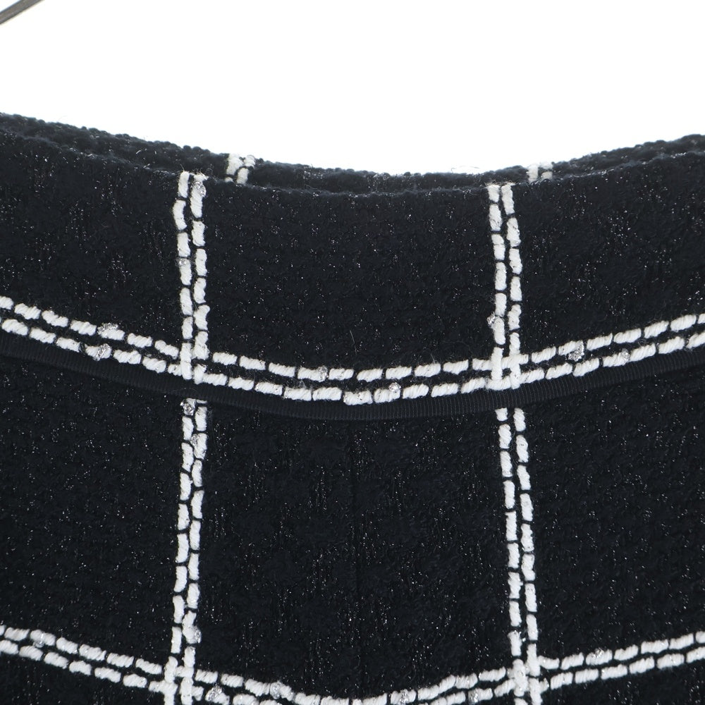 CHANEL(シャネル) ツイードチェック柄マリンパンツ ブラック