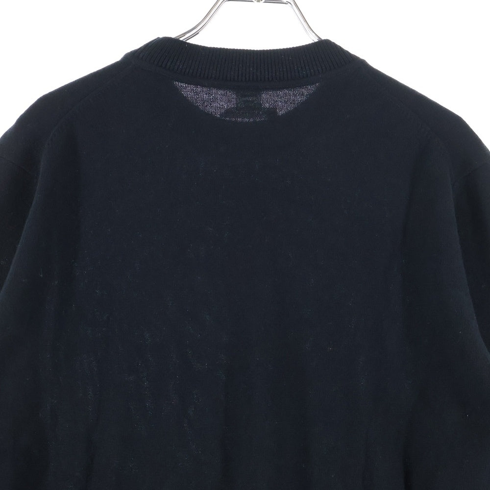 HERMES(エルメス) カシミヤ ロゴ刺繍 クルーネックニットセーター