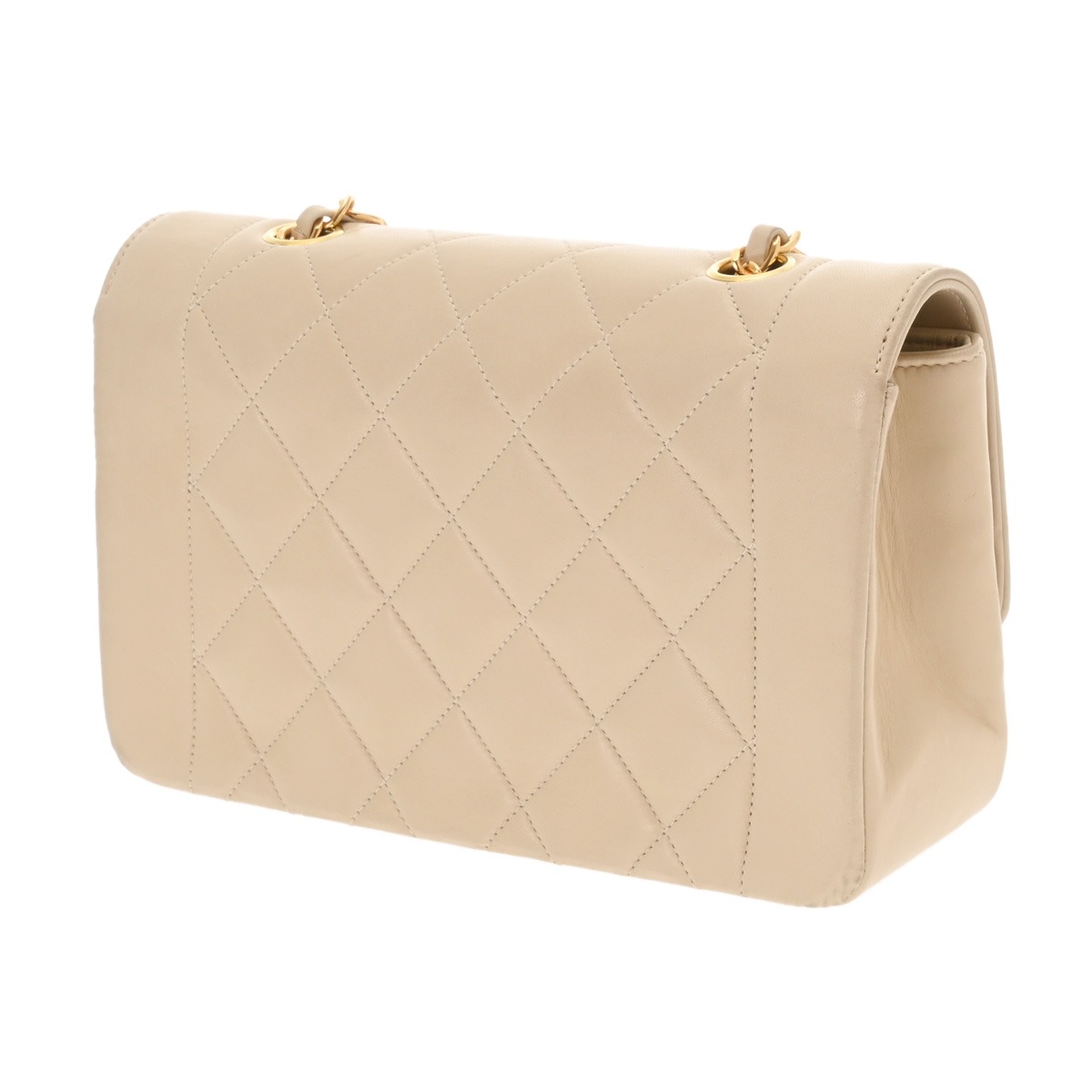 シャネル マトラッセ ダイアナ チェーンショルダー 22cm ベージュ