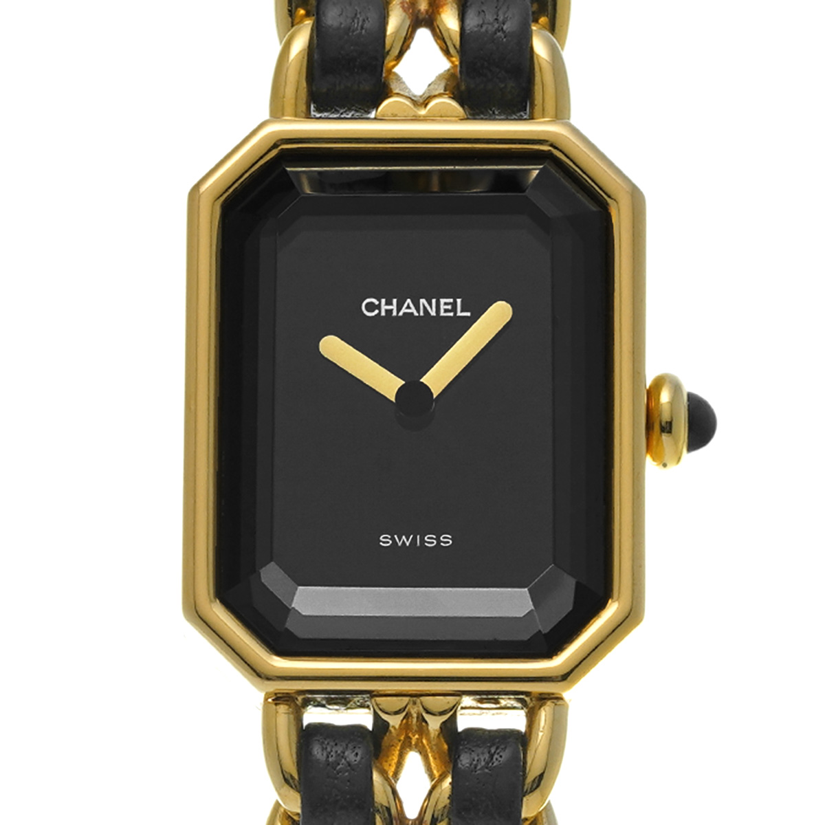 シャネル プルミエール M H0001 ブラック レディース 時計 【中古
