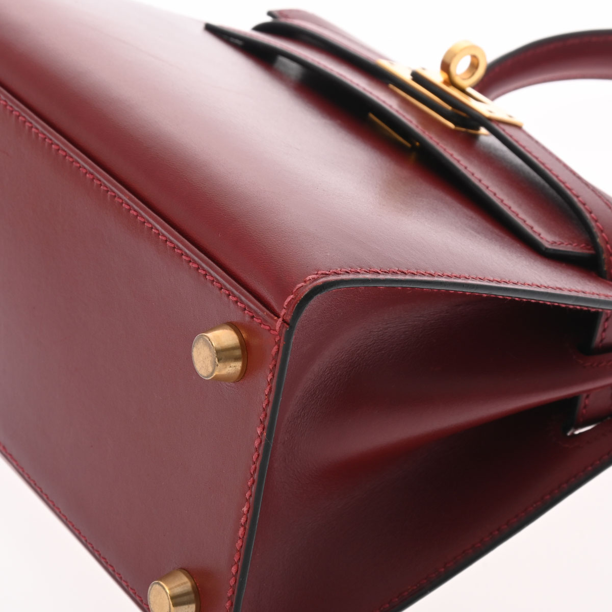 エルメス ミニケリー20 ルージュアッシュ ボックスカーフ レディース