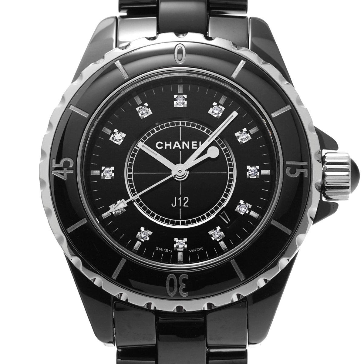 シャネル / CHANEL J12 33MM H1625 ブラック/ダイヤモンド レディース