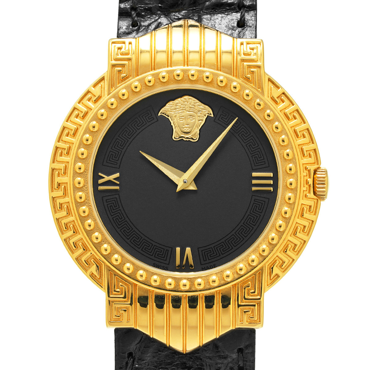 ヴェルサーチ シグネチャー 7066925 ブラック レディース 時計 【中古