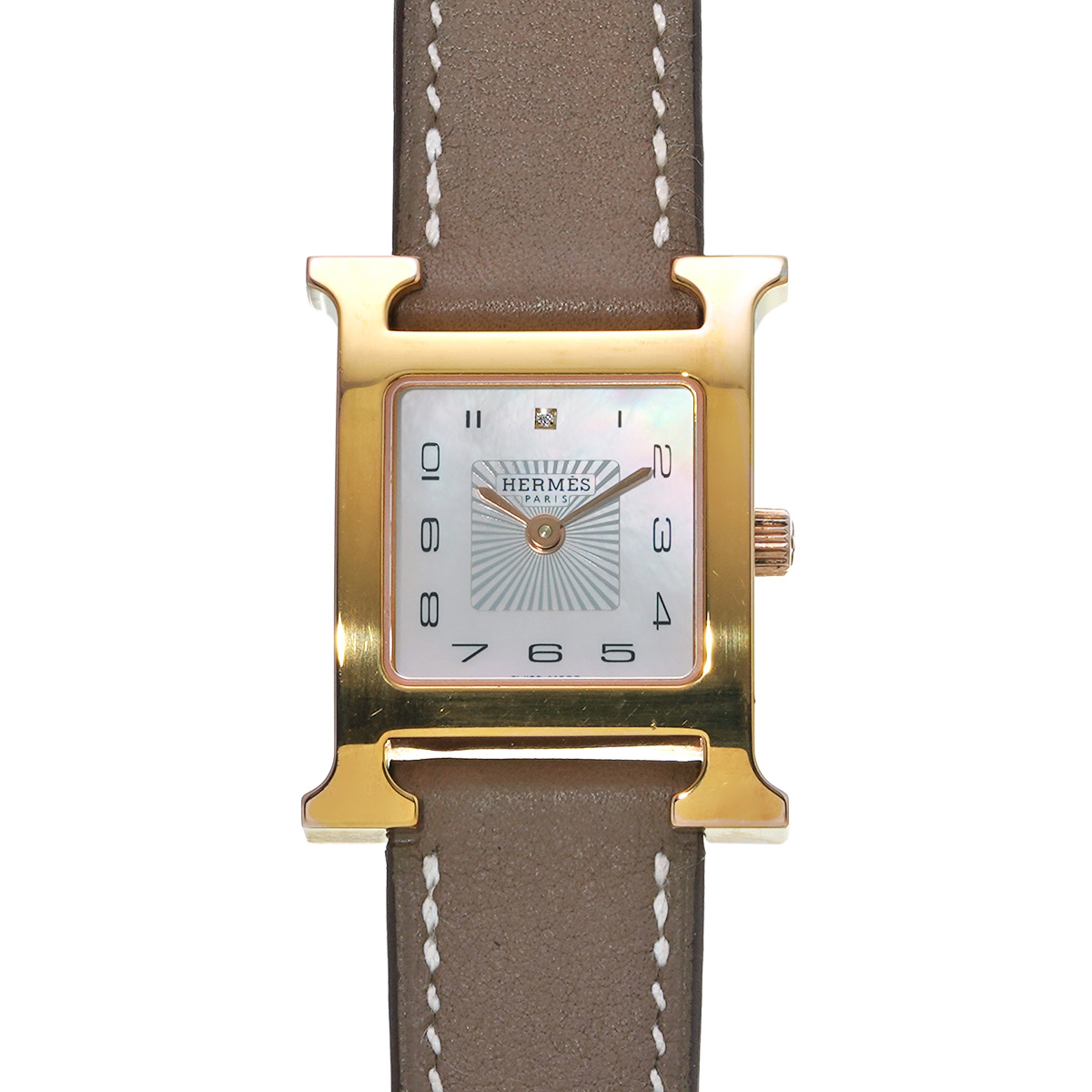 エルメス Hウォッチ HH1.202 ホワイトシェル/ダイヤモンド レディース