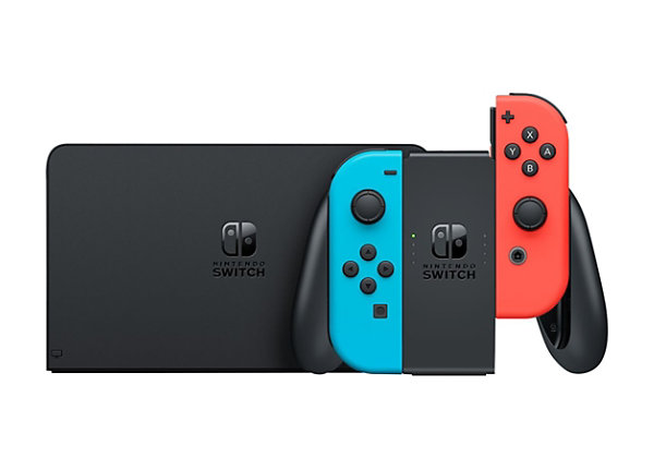 Nintendo Switch OLED - game console - black, neon red, neon blue