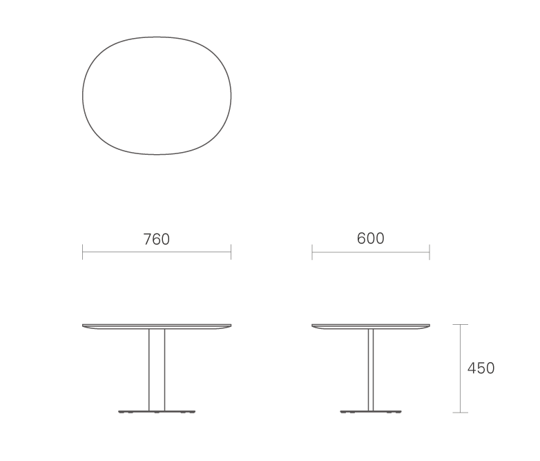 SHOTOサイドテーブル76（楕円） | 【公式】マルニ木工オンライン
