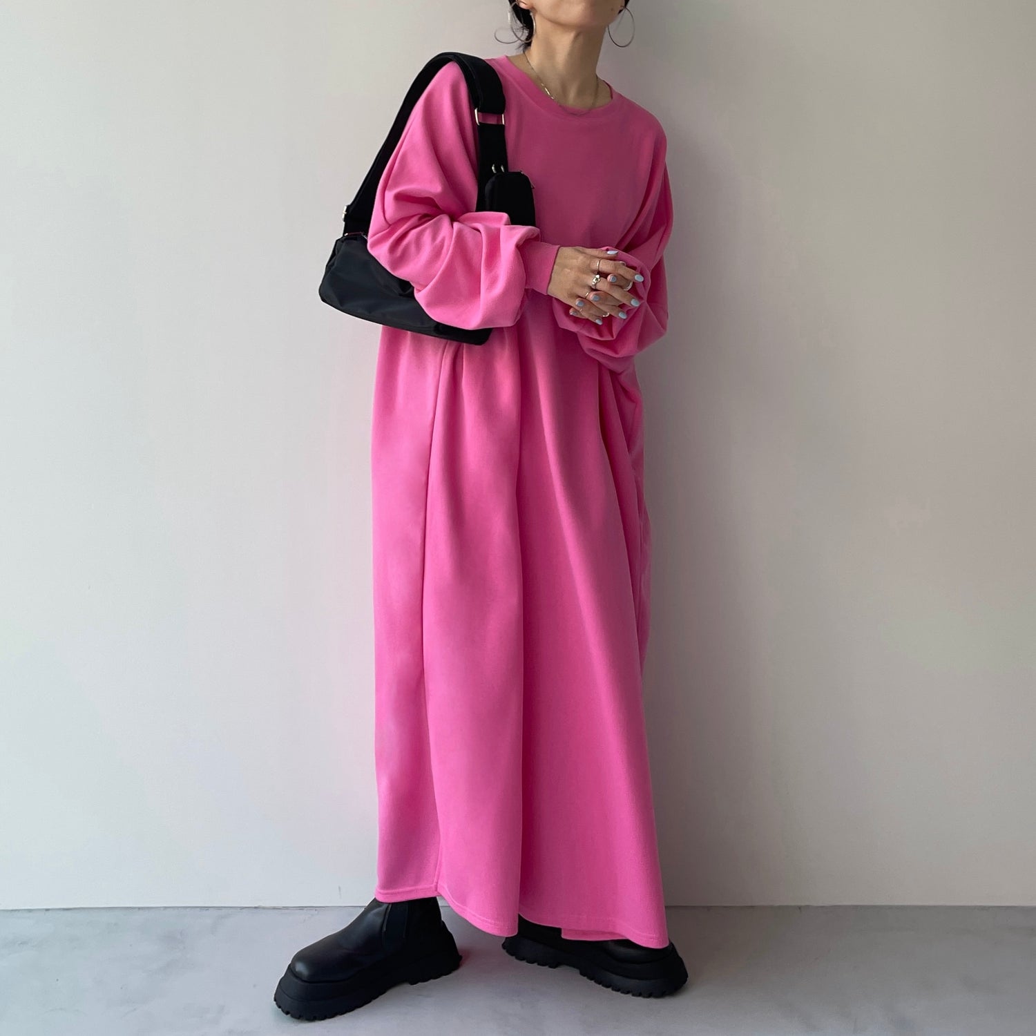 super loose light sweatee one piece / cherry pink [3size] | wee9s