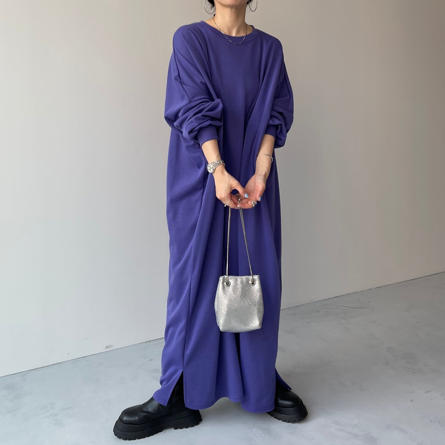 super loose light sweatee one piece / purple [3size] | wee9s