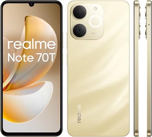 Realme Note 70T 5G RMX5313 Gold 256GB 4GB RAM Gsm Unlocked Phone