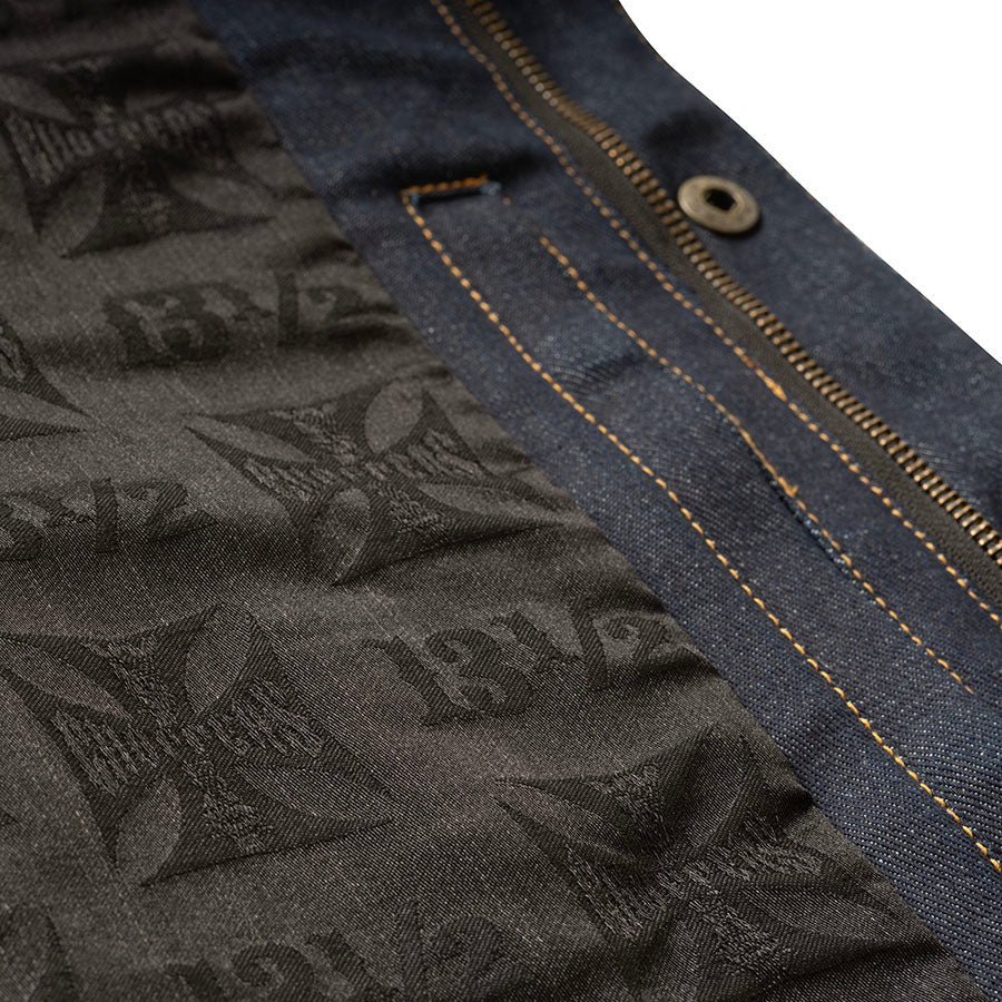 WCC x 13 1/2 Dominator Denim Riding Vest -Raw Denim – West Coast