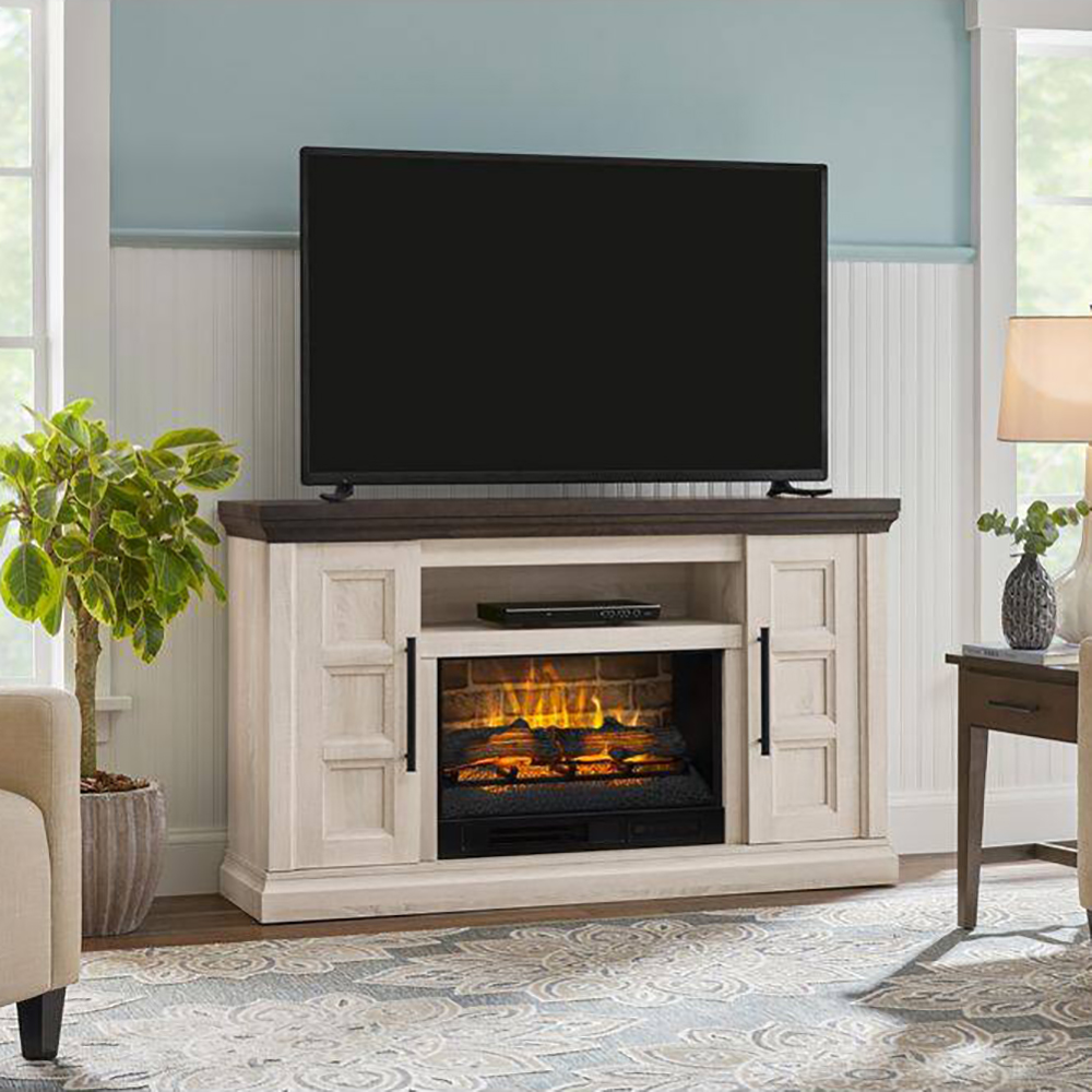 Chelsea 58in Light Taupe Ash Fireplace With Three Panel Door