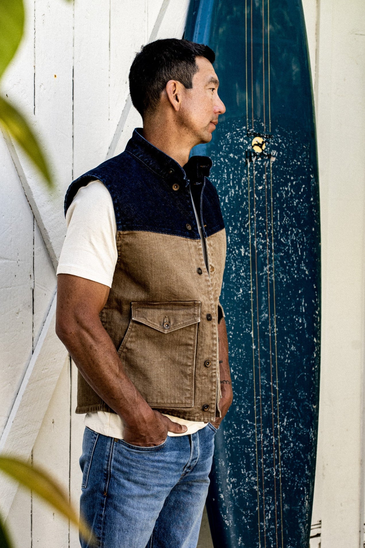 James Vest Wheat | 14oz Broken Twill Denim – WiesMade