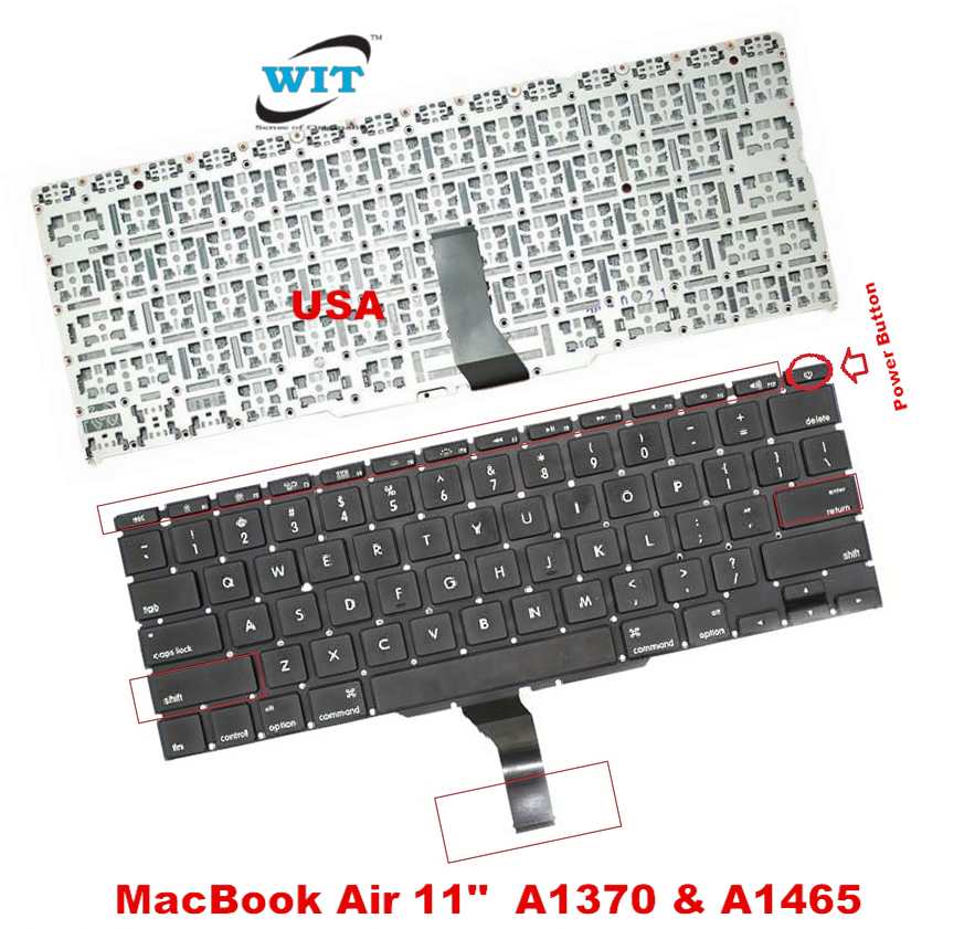 A1370, A1465 Keyboard for Apple MacBook Air 11 inch A1370 Late