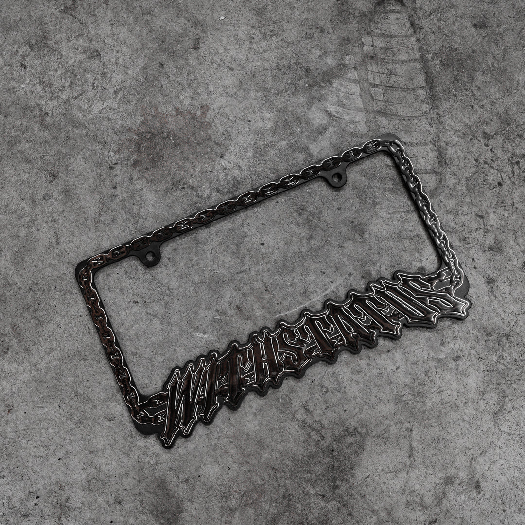 CHAIN LICENSE PLATE FRAME – withstatus