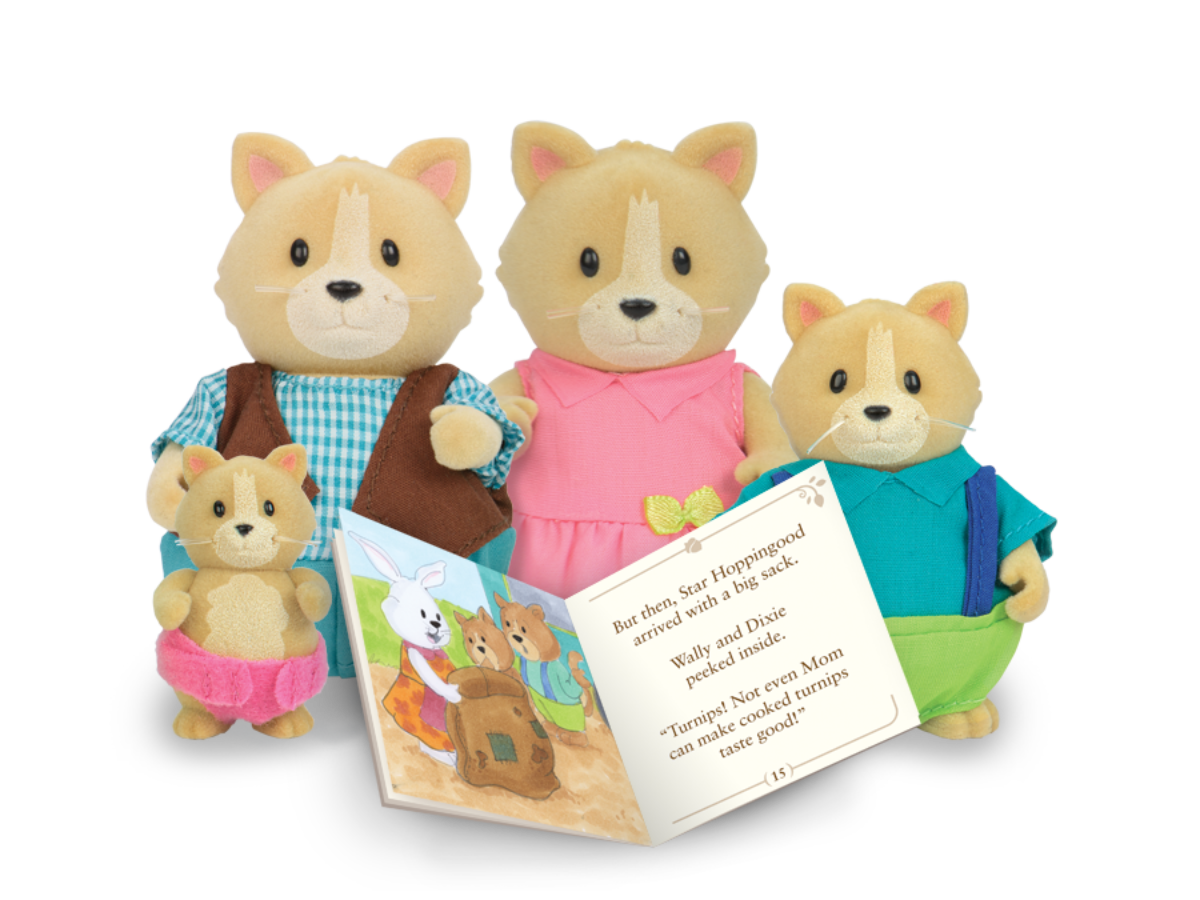 Whiskerelli Cat Family |Small Animal Figurines | Li'l Woodzeez