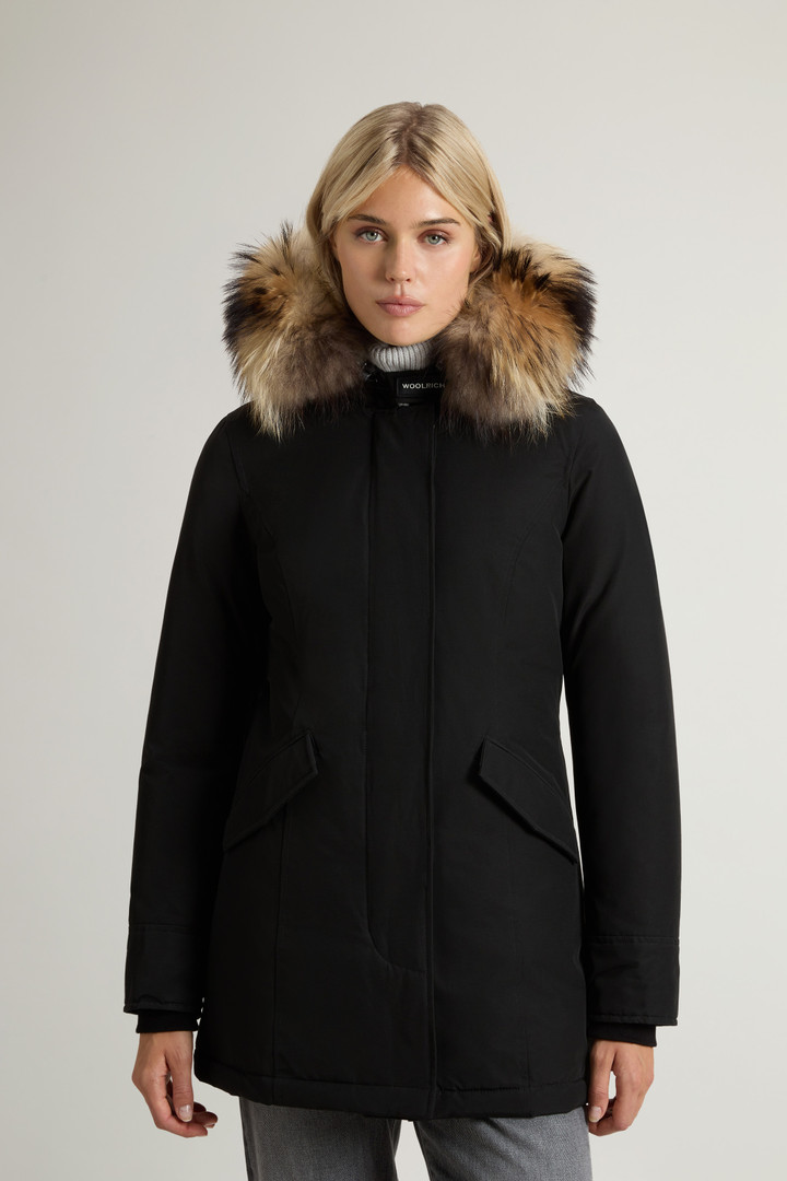 Women's Arctic Parka in Ramar Cloth with Detachable Fur Trim black