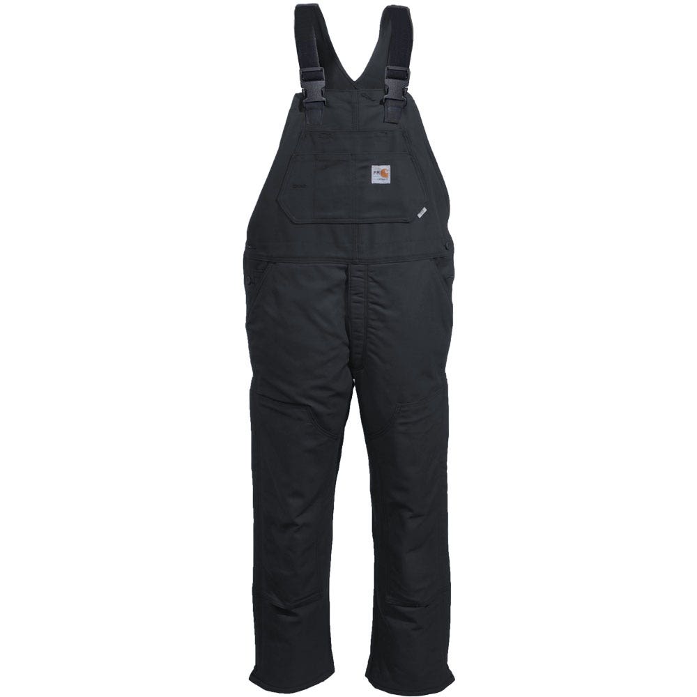 Carhartt Overalls: Men's 101626 001 Black FR Quilt Lined Cotton