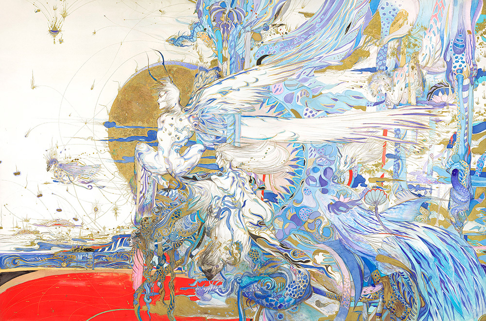 天野喜孝 白い炎 ファンタジーグラフィックアート 大判 天野喜孝 白い