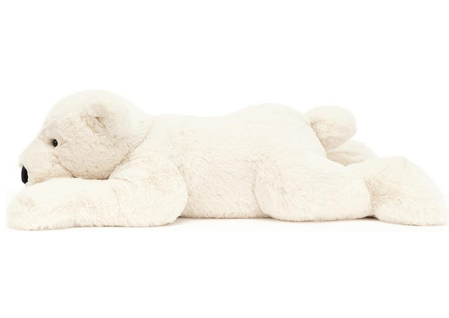 Perry Polar Bear Lying Plush – World of Mirth