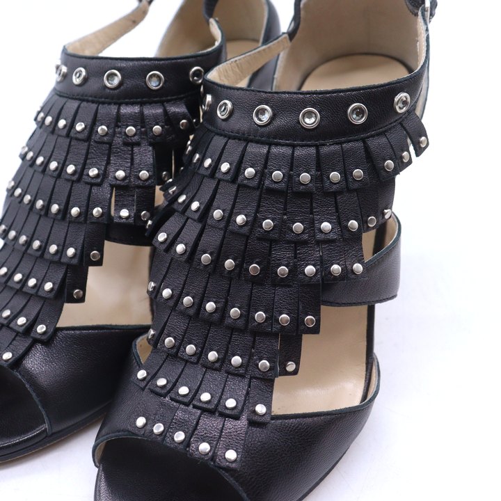 ジミーチュウ パンプス オープントゥ ストラップ スタッズ シューズ