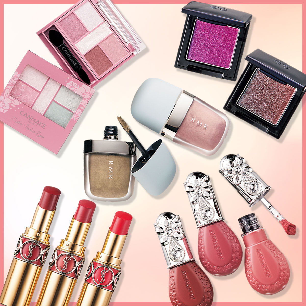 2022年夏コスメ】注目8ブランドを塗り比べ！【B IDOL、ジル、YSL、RMK