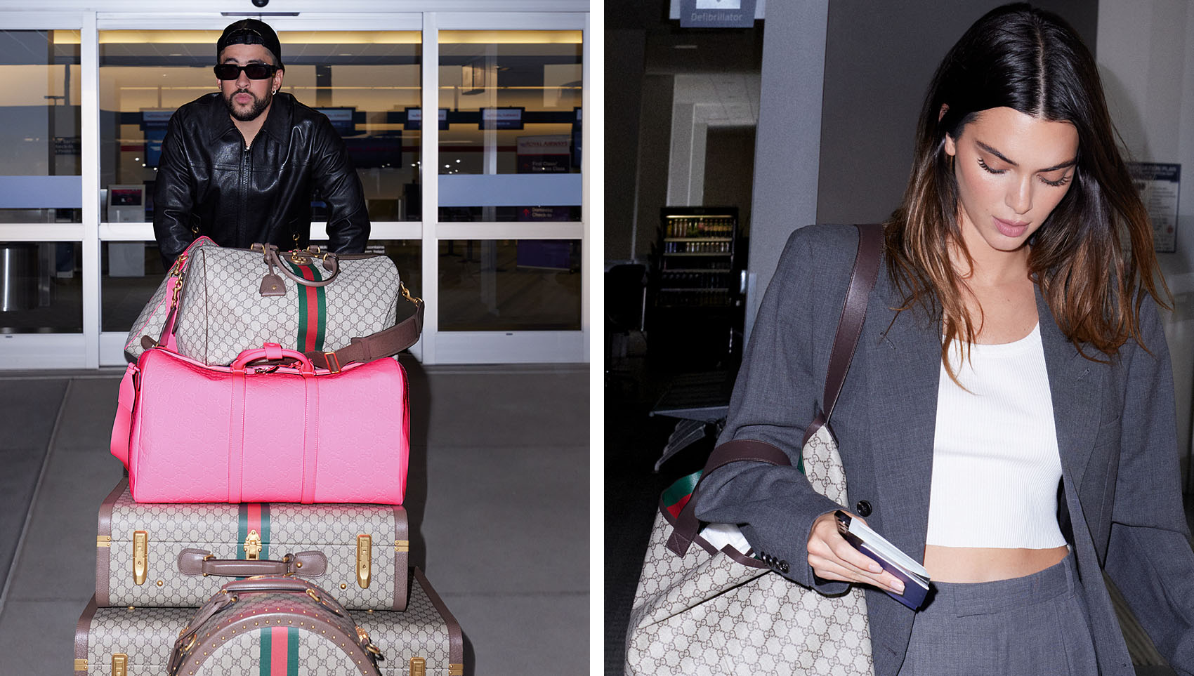 Kendall Jenner & Bad Bunny 'Separate' in New Gucci Travel Bag Campaign