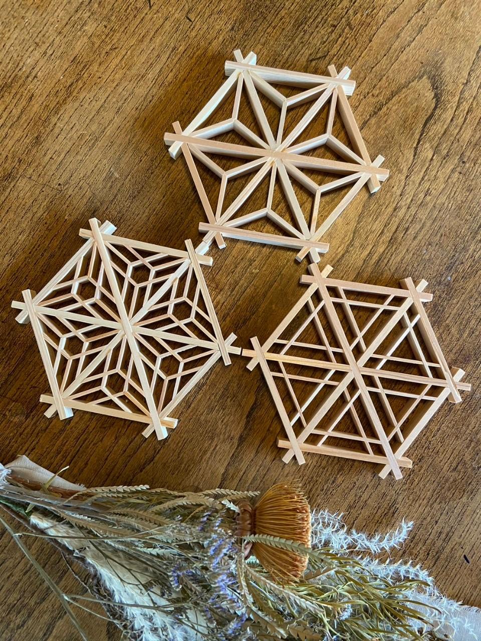 KUMIKOCORO】組子細工作成キット3点セット❘組子アクセサリーギフト