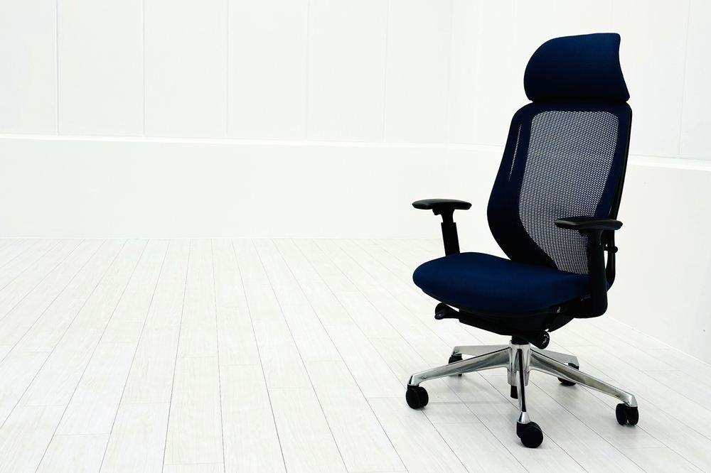 オカムラ シルフィー エクストラハイバック ブルー | 中古オフィス家具