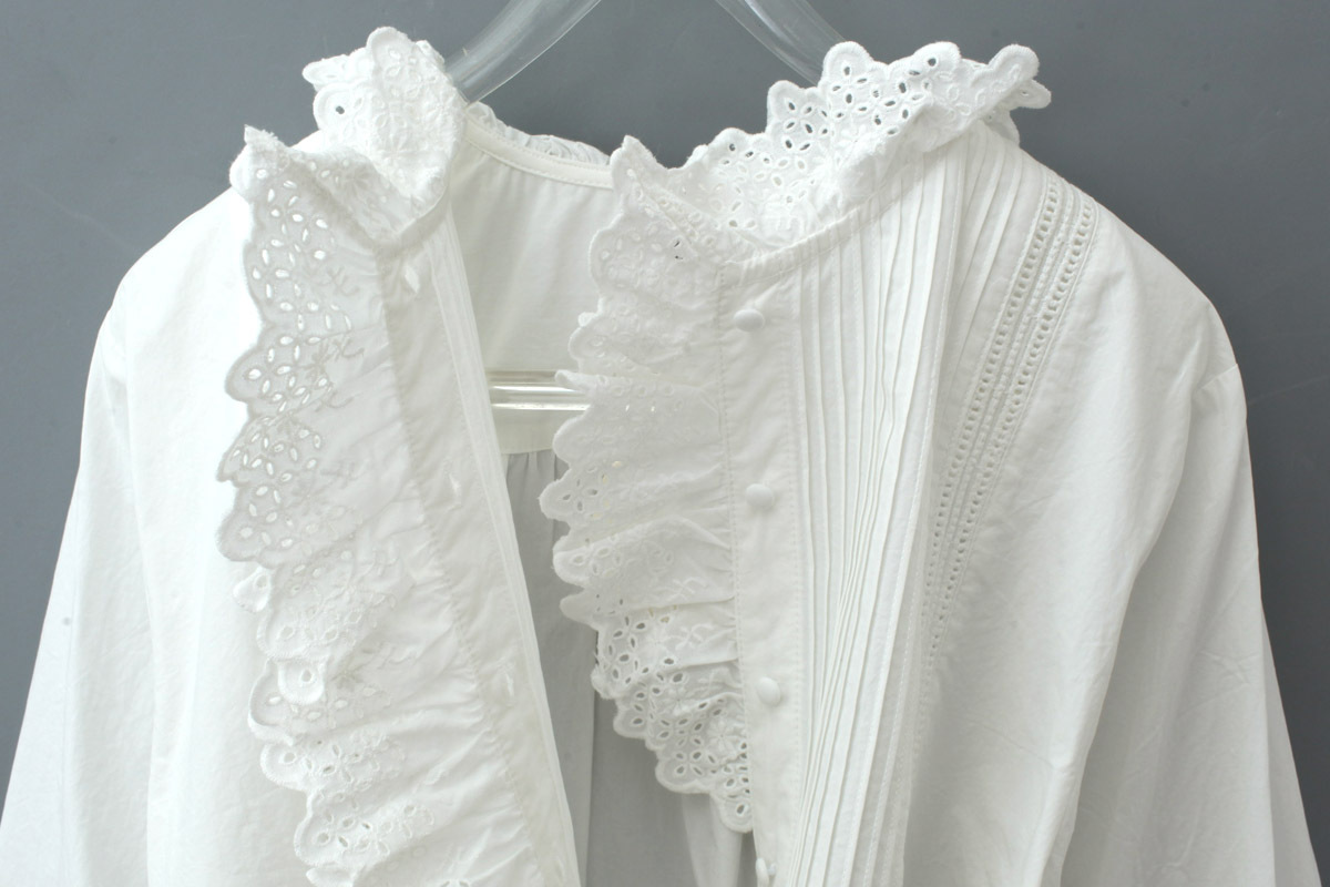 Dot and Stripes CHILD WOMAN ブロード レースピンタックブラウス