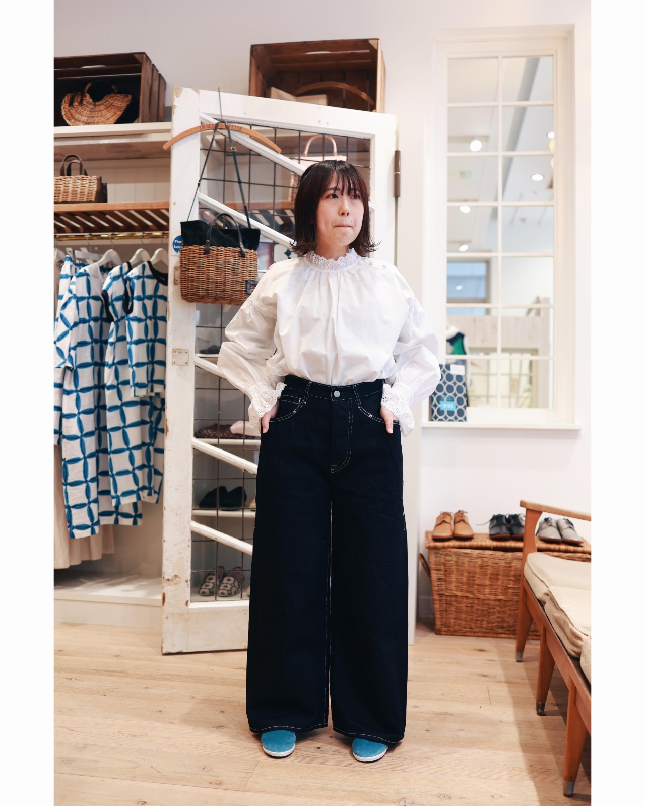 mina perhonen always ビッグポケットワイドデニム