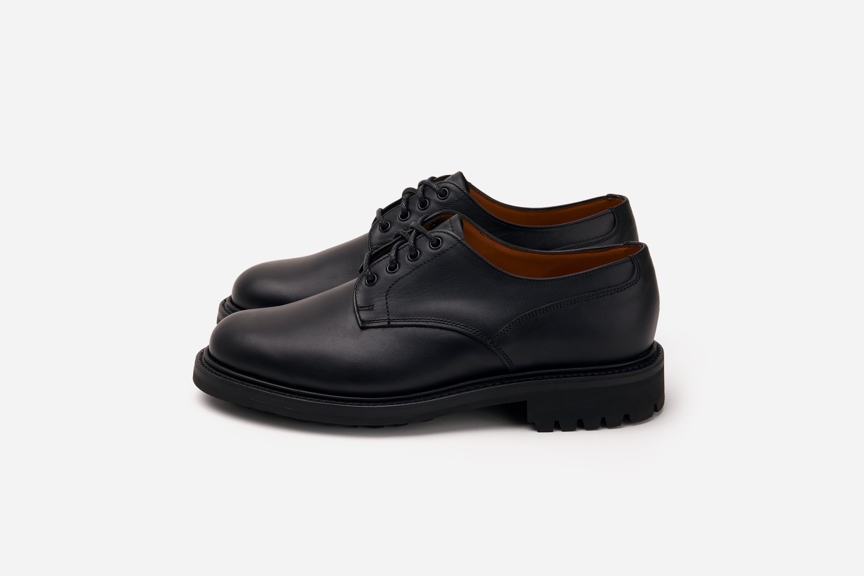 Lug Sole Derby ~ Black Waxy Leather – 3sixteen