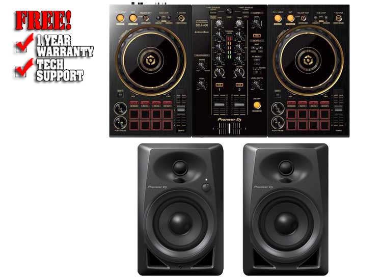 Pioneer DDJ-400-N Gold, DM-40 Black Pack, Chicago DJ Equipment