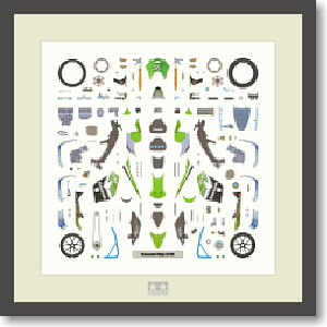 タミヤ】【額装済】パーツパネル カワサキ 06 Ninja ZX-RR