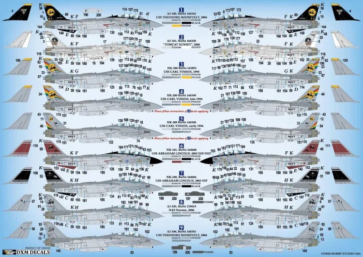 アメリカ空軍 F-14D トムキャット VF-31 トムキャッターズ (デカール