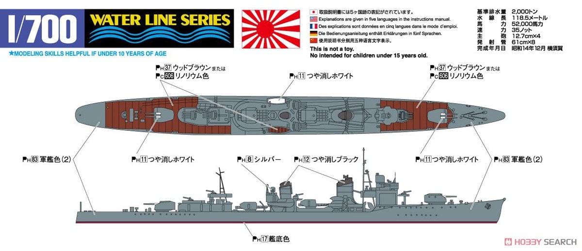 日本海軍駆逐艦 不知火 (プラモデル) - ホビーサーチ ミリタリープラモ