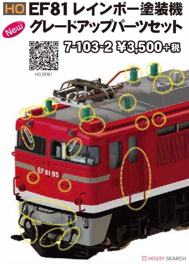 16番(HO) EF81 95 レインボー塗装機 グレードアップパーツセット (鉄道
