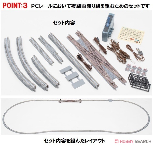 Fine Track レールセット 複線化両渡りポイントセット (レールパターン