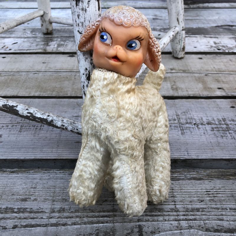 Vintage Rubber Face Doll Sheep (B391) - 2000toys Antique Mall