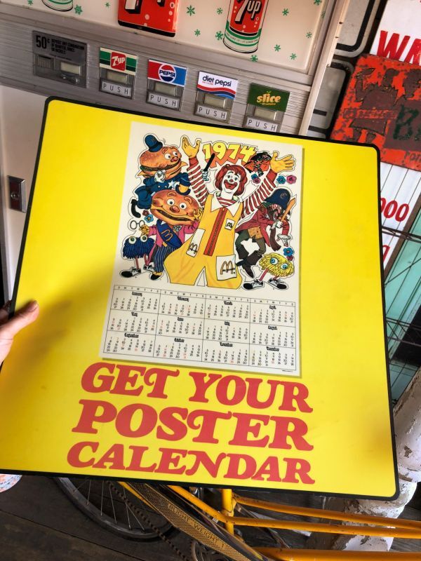 70s Vintage McDonalds GET YOUR POSTER CALENDAR Translite Store