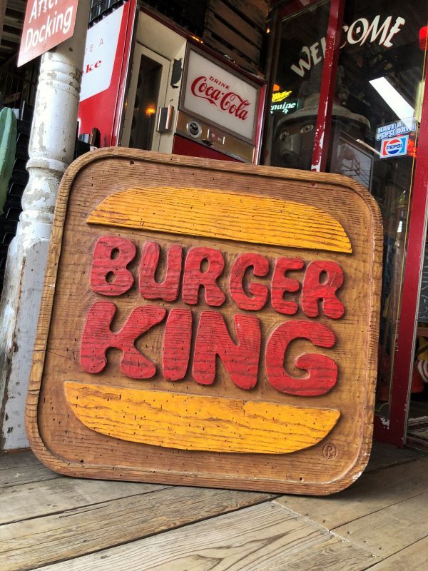 70s Vintage Burger King Old Logo Restauraunt Store Display Sign