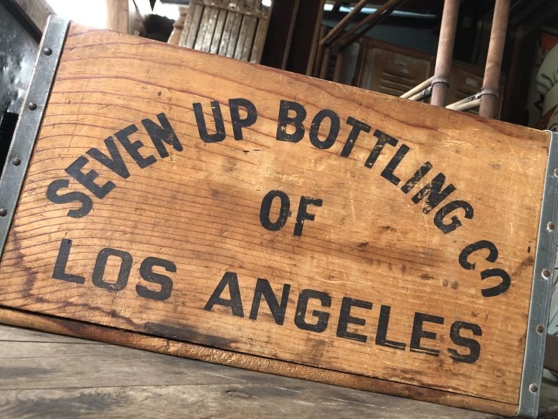 70s Vintage Advertising 7up Wooden Crate Wood Box (M810