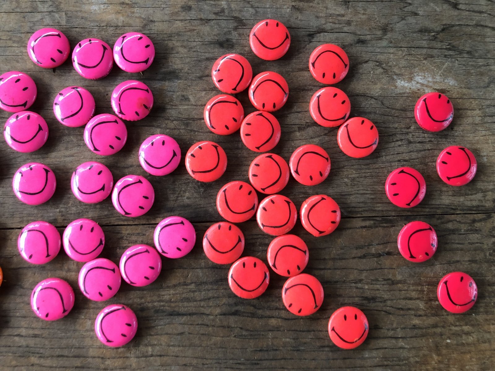 60s Vintage Original Happy Smiley Smile Face Button Pins Pinback