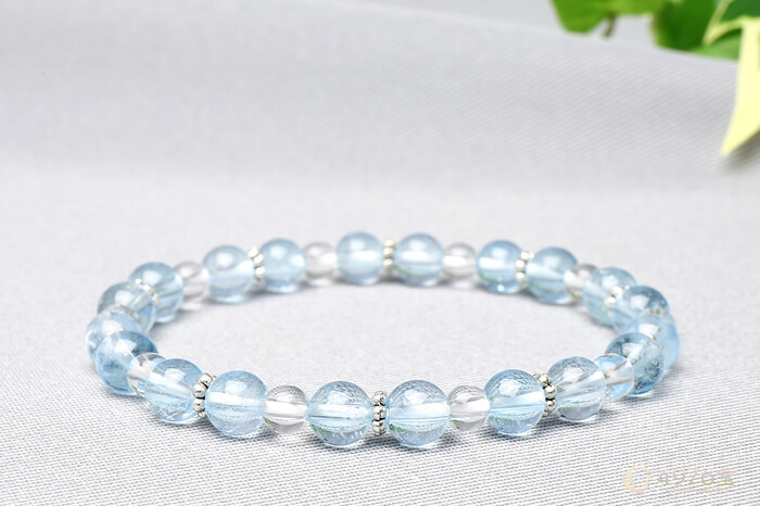 さかい‼️ハートの水入水晶とホワイトトパーズのブレスレット 最高品質