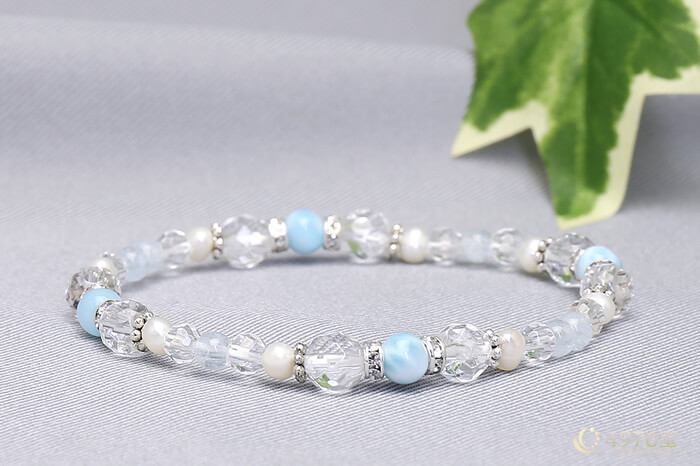 ラリマー・淡水パール・アクアマリン ブレスレット ｜ 天然石通販の4976堂