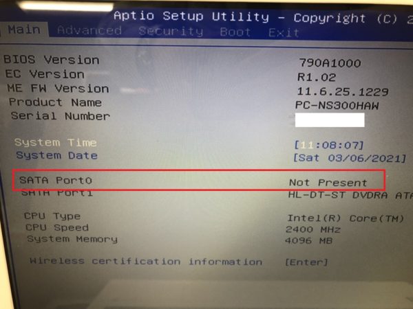 NEC ノートパソコン LAVIE PC-NS300HAWが起動しないトラブルの修理事例