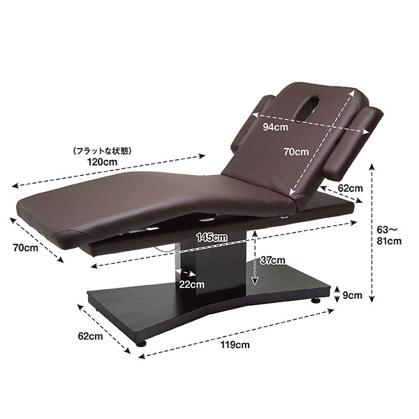 FV-711 ジラフィー 電動エステベッド (ブラウン) | 株式会社フィフティ