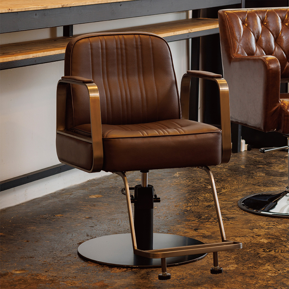 FV-1650 スタイリングチェア Darylダリル（ブラウン） BLKベース