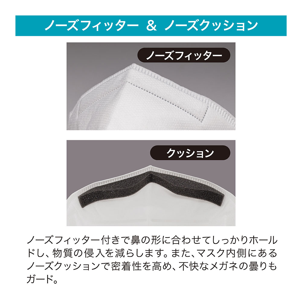 FV-MS-005 N95マスク（米国NIOSH認証）20枚入・折畳式・個包装・弁なし