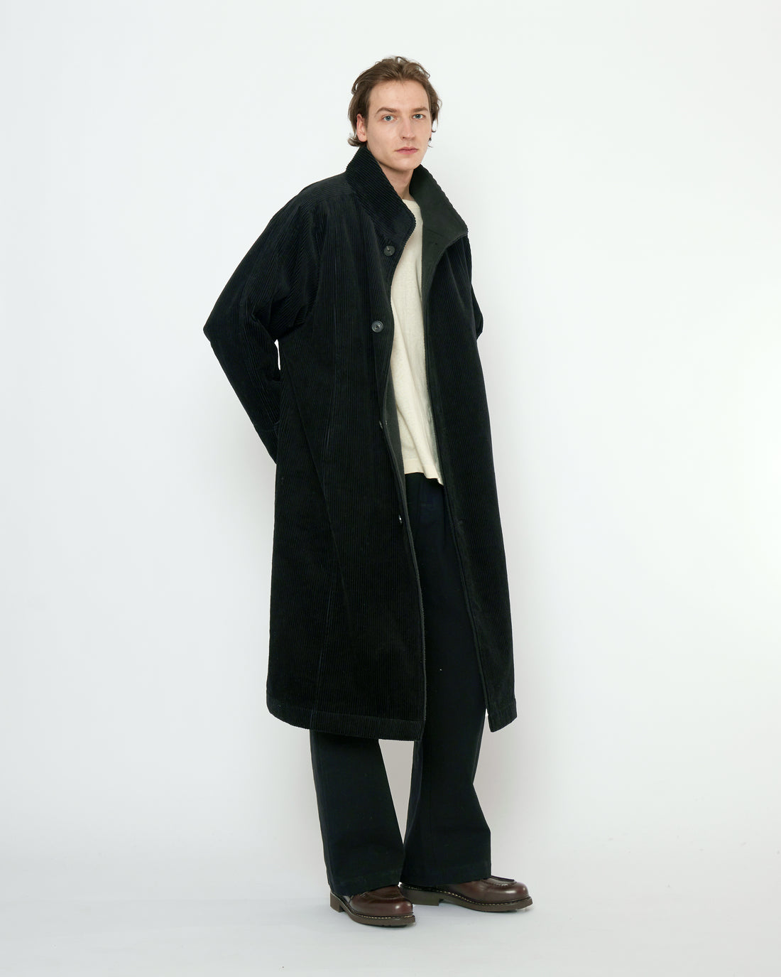 Padded Corduroy Fleece Coat - FW25 - Black – 7115 by Szeki