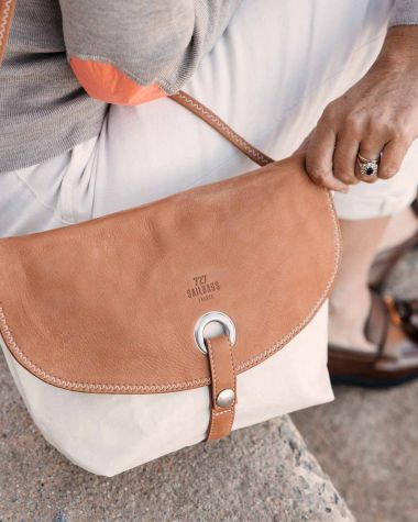 The Calypso cross-body bag · Leather brown recyclé | 727 Sailbags